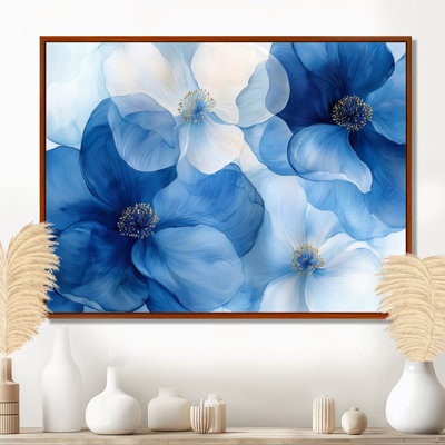 Irmtraude bleu blanc délicat cornouiller pétales de fleurs II - cornouiller décoration murale