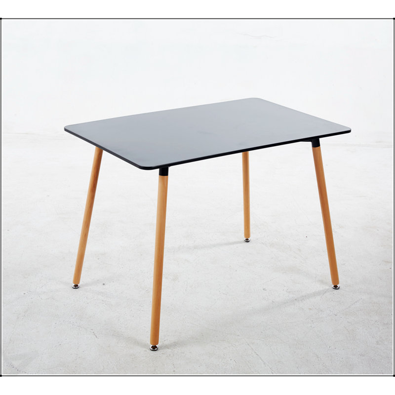 Table polyvalente polyvalente de 115 x 75 x 75 cm pour la salle à manger, le bureau et le café avec plateau en panneau de fibres à densité moyenne durable et pieds en métal