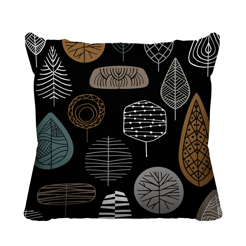 Felicity Outdoor Reversible Throw Pillow, 15W" x 15H", Black