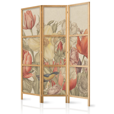 171cm H Solid Wood Folding Room Divider