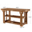 Îlot de cuisine en bois massif de 63 pouces avec tablettes de rangement, table de bar à hauteur de comptoir Farmhouse Island