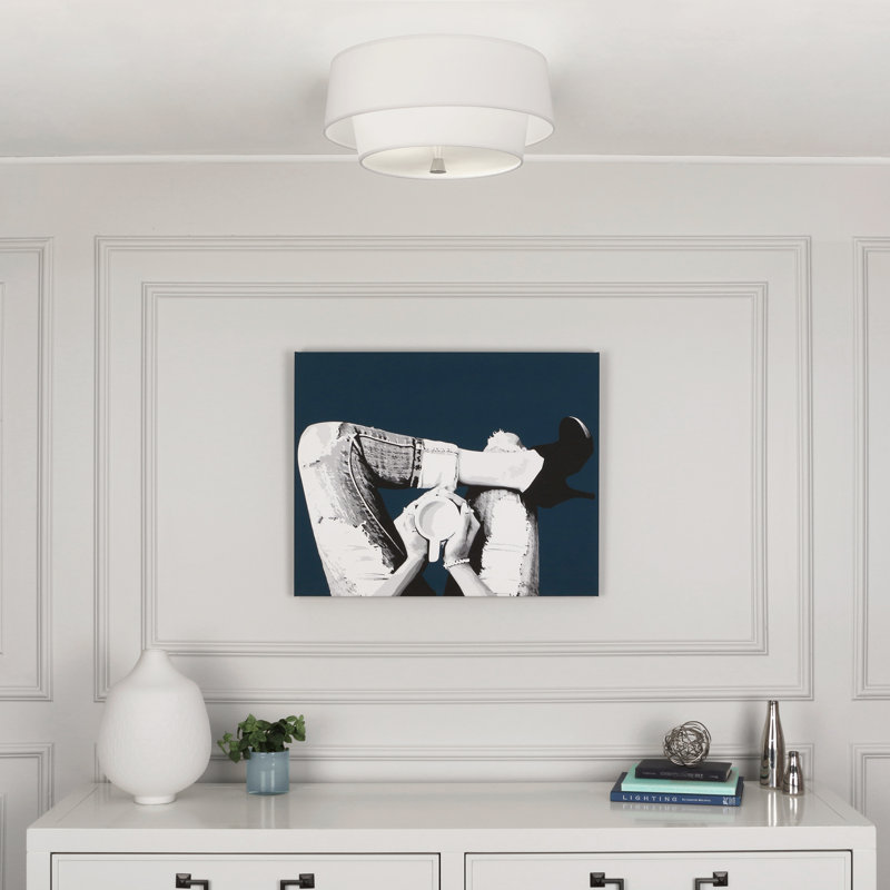 Plafonnier encastré Decker, Laiton moderne, Blanc Ascot