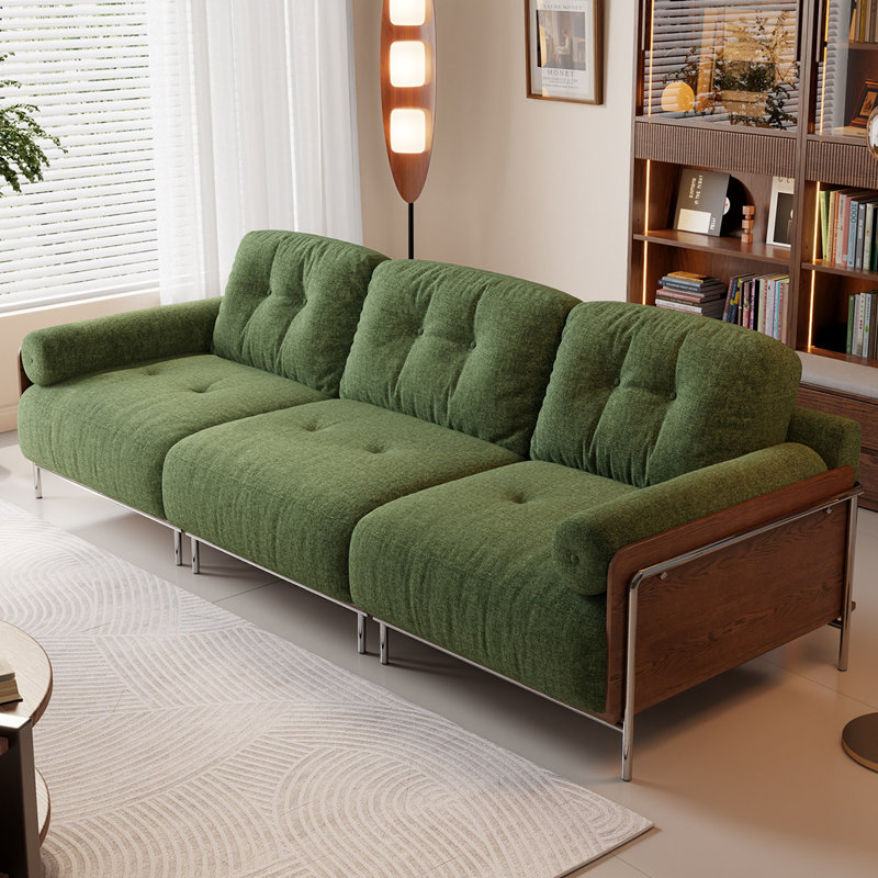 Coussin en chenille vert, 102.36" W