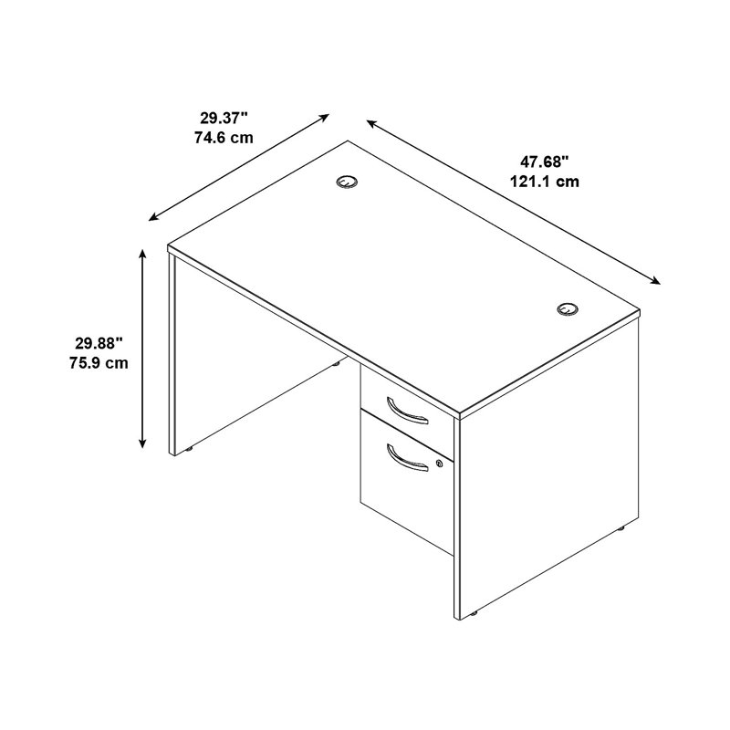 Ringold Desk, 30" H x 48" W x 30" D, Hansen Cherry