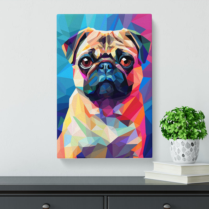 Pug Orphism - Wrapped Canvas, 50cm H x 35cm W x 3cm D