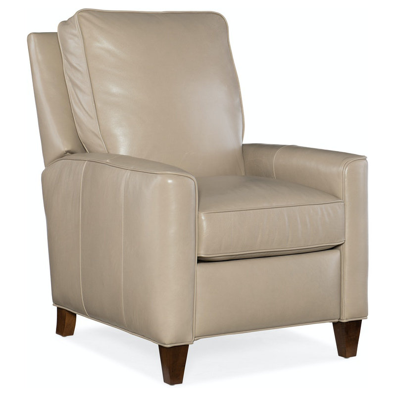 Yorba Leather Armchair, Outsider Raven Genuine Leather, Cobblestone, Push Back