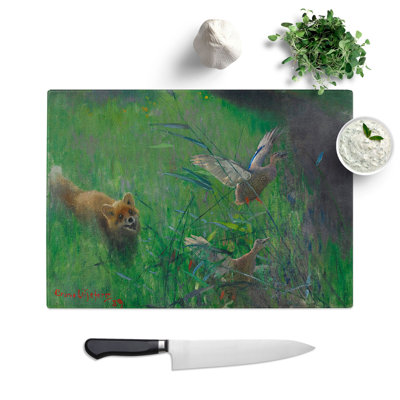 Fox and Seabirds by Bruno Liljefors Chopping Board