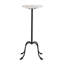 Esmeray 10 in. W Round Marble and Iron Side Table