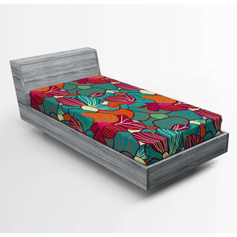 Microfiber Floral Fitted Sheet, Twin Fitted Sheet