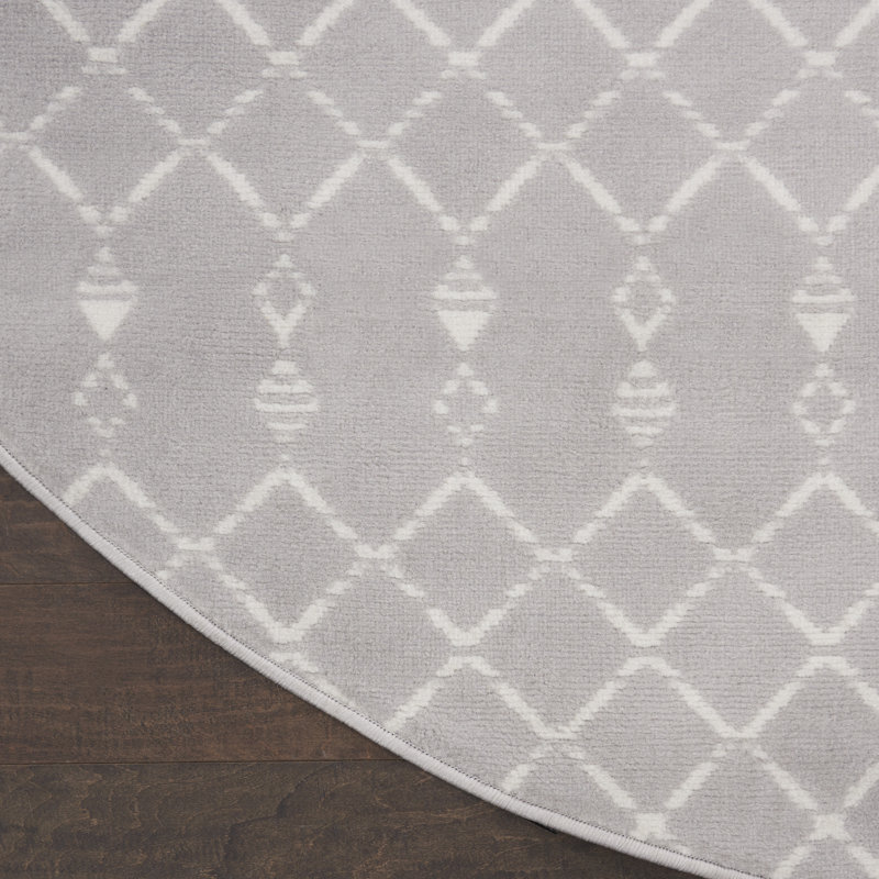 Jerrye Geometric Indoor Rug, Round 8'