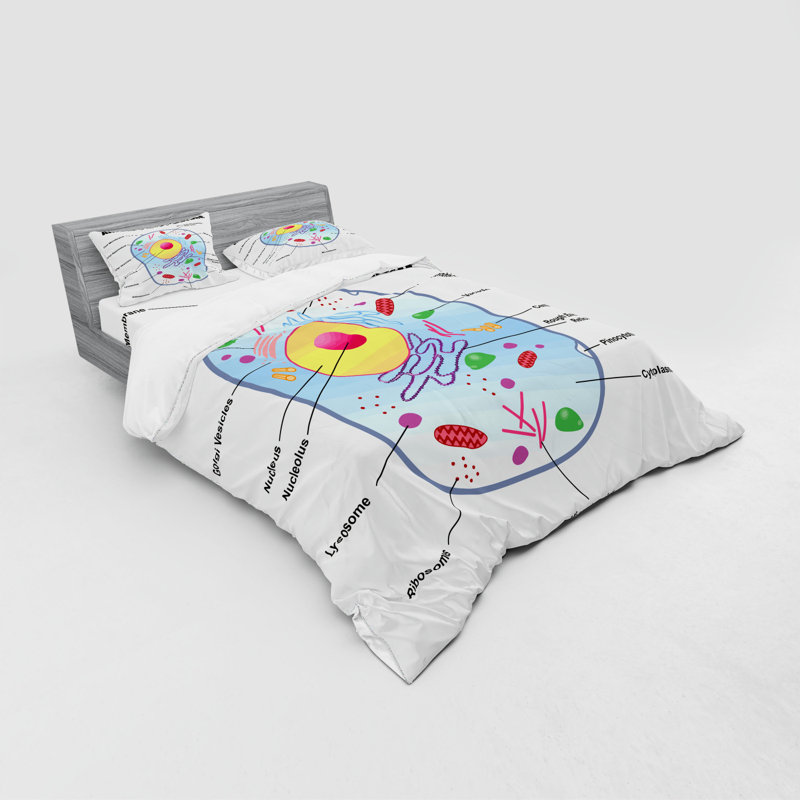 Ensemble de housse de couette en microfibre bleu / gris / jaune, Housse de couette grand + 3 pièces supplémentair