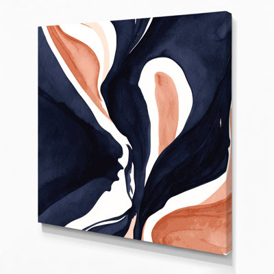 Aquarelle abstraite, art mural sur toile gris 89
