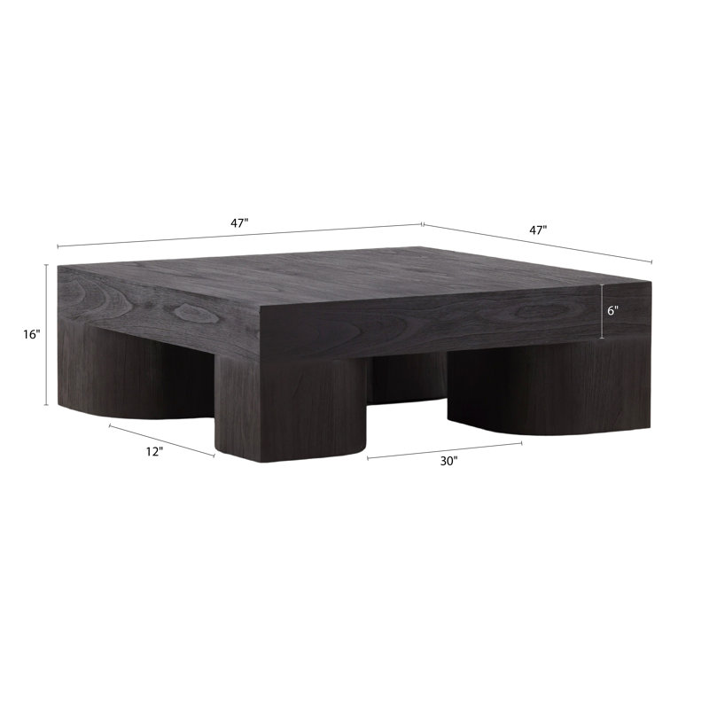 Juna Mindi Wood Coffee Table, Dark Brown, Dark Brown