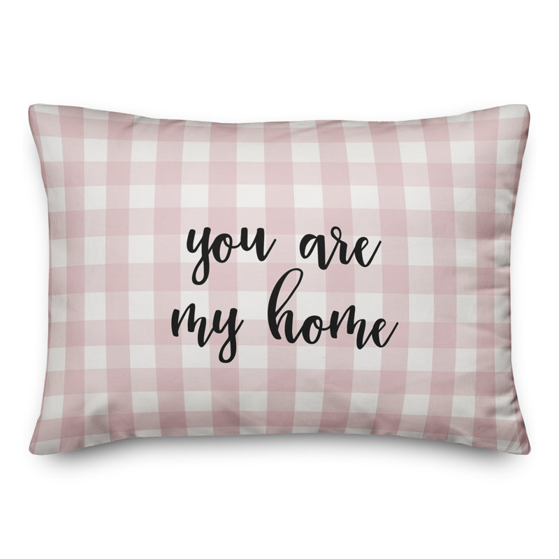  You Are My Home Throw Pillow, Black/Pink
