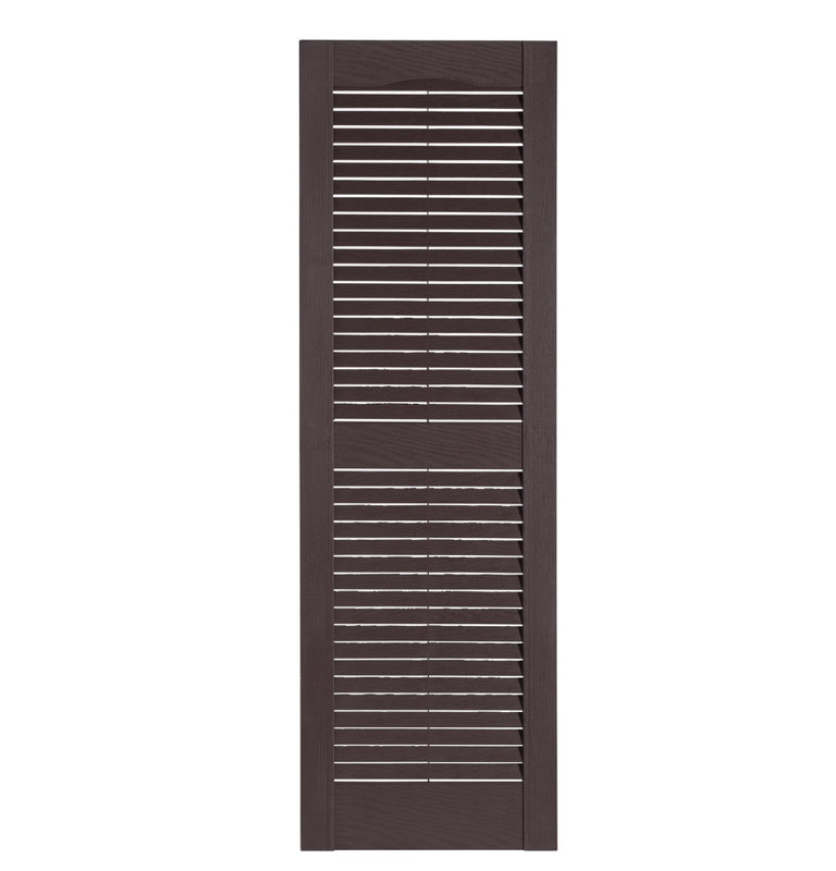 Volets à persiennes d'extérieur de qualité supérieure Premier, H 47 po x l 15 po x P 1 po, Brun Sienna