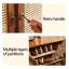 Armoire de rangement autoportante en bois et en rotin pour chaussures