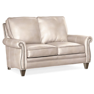 Reddish Leather Loveseat