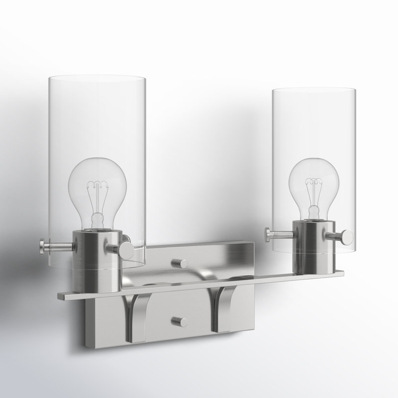 Éclairage pour salle de bain 2 lumières à intensité variable Barines, Nickel brossé