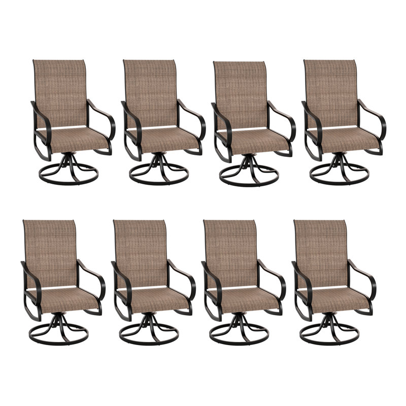 Nordham Patio Padded Swivel Chairs, Brown