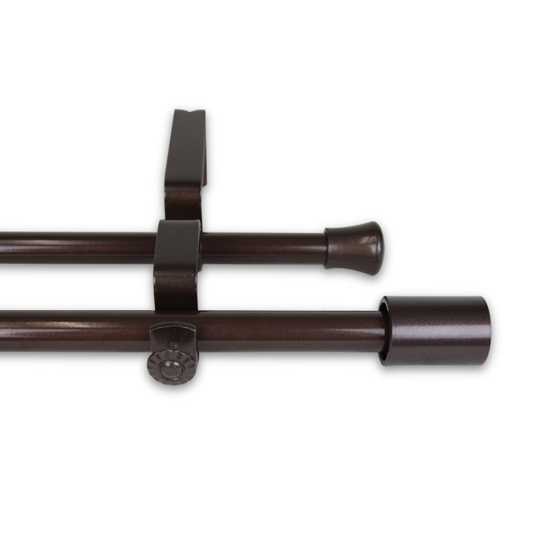 Tringle à rideaux double, 48 po, Cacao