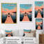 «Blue and Pink Pier Horizon» - art mural bateau côtier-114534978-114534987