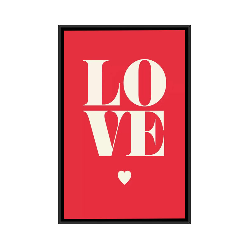 « love », impression sur toile, H 48 po x l 32 po x P 1,5 po, Toile avec cadre noir, Pas de tapis
