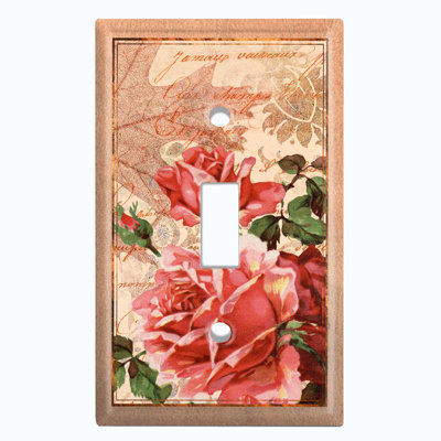 Patterned 1 - Gang Toggle Light Switch Standard Wall Plate