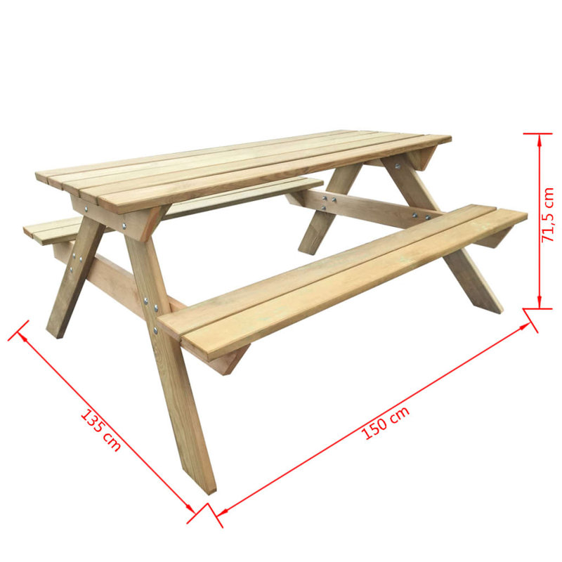 Wood Patio Dining Set with Rectangular Table