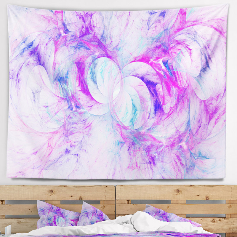 Tapisserie de texture de texture fractale abstraite mauve light, H 32 po x l 39 po