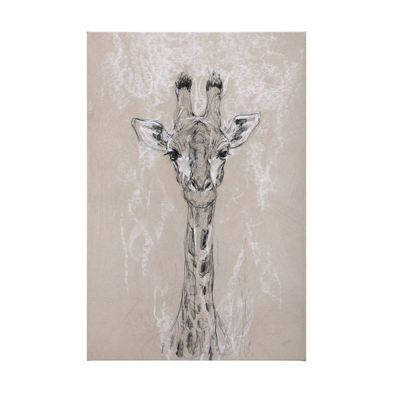 Croquis d'un animal IV (girafe) sur toile, Croquis d'un animal IV, H 60 po x l 40 po