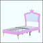 Structure de lit rembourrée avec lumières DEL, lit Princess moderne pour un sommeil élégant et confortable