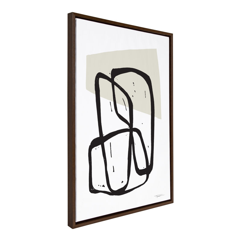 «Entangled Neutral» par déclaration sur toile encadrée, Encadrement brun