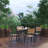 Agit Indoor/Outdoor Square Steel Framed Table with 4 Stackable Faux Teak Chairs-69347603-69347596