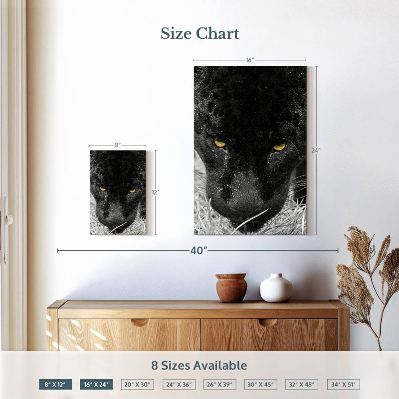Brampt Black Panther Face, 12" H x 8" W