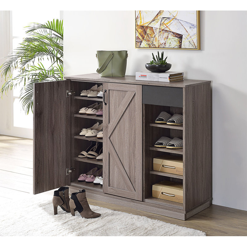 19 Pair Shoe Storage Cabinet in Brown