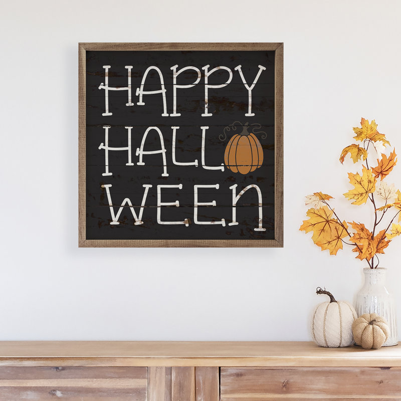 Happy Halloween - citrouille noire, H 12 po x l 12 po x P 1 po