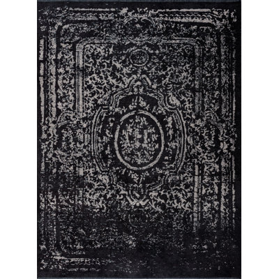 Rapture Black/Gray Oriental Luxury Area Rug