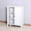 Armoire de rangement de salle de bain blanche avec portes doubles et tablette réglable