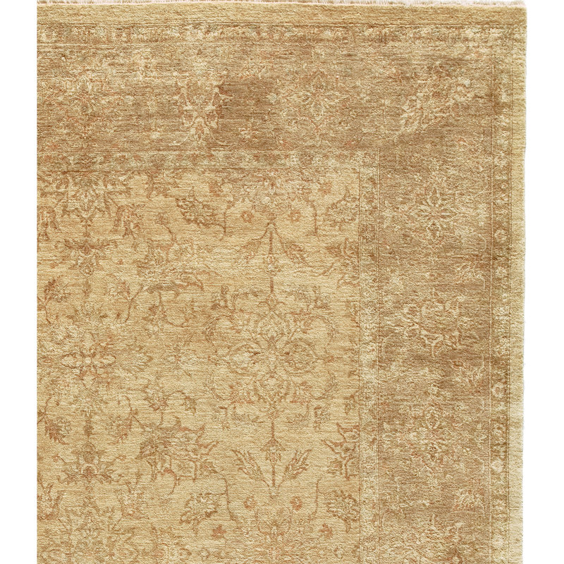 Wool Oriental Area Rug in Beige, Rectangle 12' x 24'