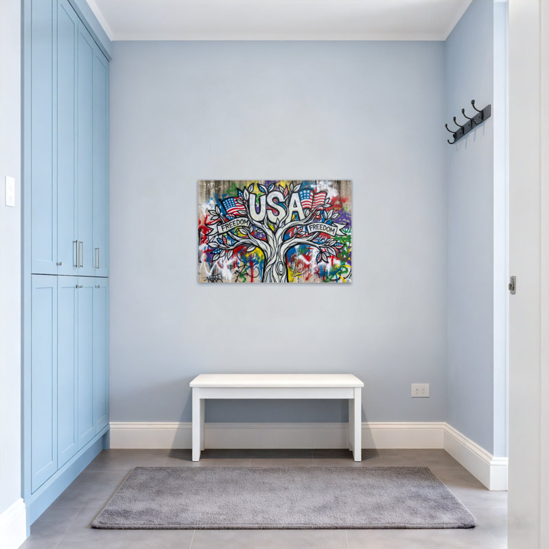 «Fashion Usa Freedom Tree Graffiti», reproduction d'art, H 16 po x l 24 po