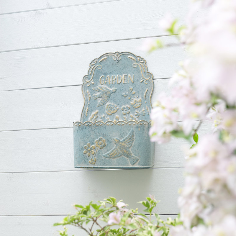 Jardinière murale en métal rustique pour plantes d'intérieur / extérieur, fleurs fraîches et artificielles, décoration murale de ferme pour jardin extérieur