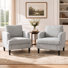 Fauteuil d'appoint rembourré moderne avec accoudoirs larges, poche de rangement latérale et dossier ergonomique