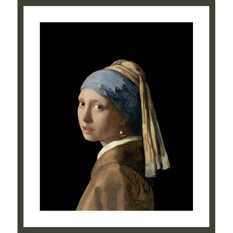 «Girl with a Pearl boucles d'oreilles» par Jean Vermeer, impression giclée encadrée, 39.48" H x 33.5" W