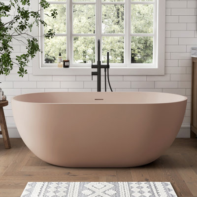 Baignoire de trempage autoportante à surface solide Medunjess 59 po