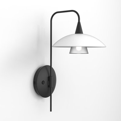 Peasely Iron Plug-in Armed Sconce