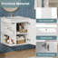 Meuble-lavabo mural de 50 cm (20 po), blanc, moderne, avec lavabo, tablette latérale ouverte et porte-papier hygiénique, matériau résistant à l'eau, solution gain de place