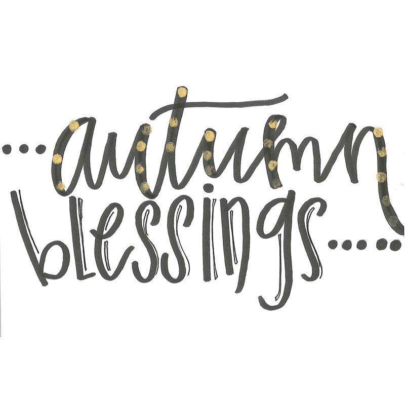 «Autumn Blessings», art textuel sur toile tendue, H 12 po x l 18 po