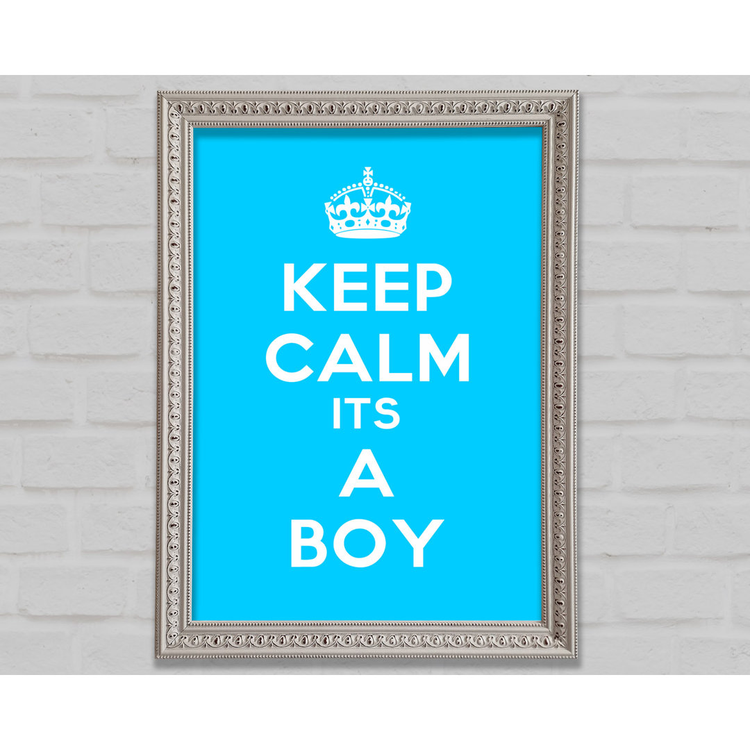 Kinderzimmer Zitat Keep Calm Its A Boy - Einzelne Bilderrahmen Kunstdrucke