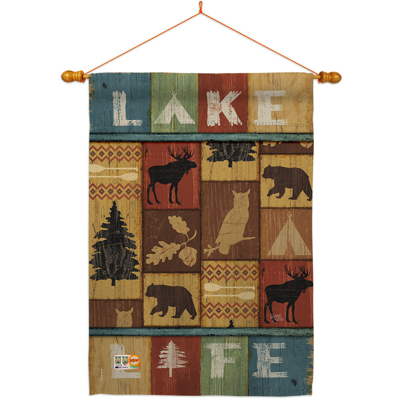 Coussin décoratif en polyester à 2 faces 40 x 28 po Lake Life impressions Ensemble de drapeaux