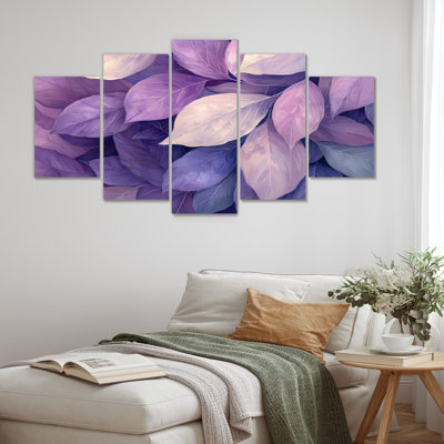 Feuilles lilas Canopée de la forêt II - Art mural feuilles - Art mural traditionnel sur toile losange